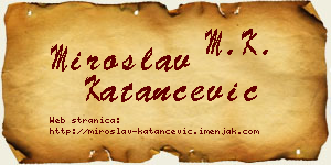Miroslav Katančević vizit kartica